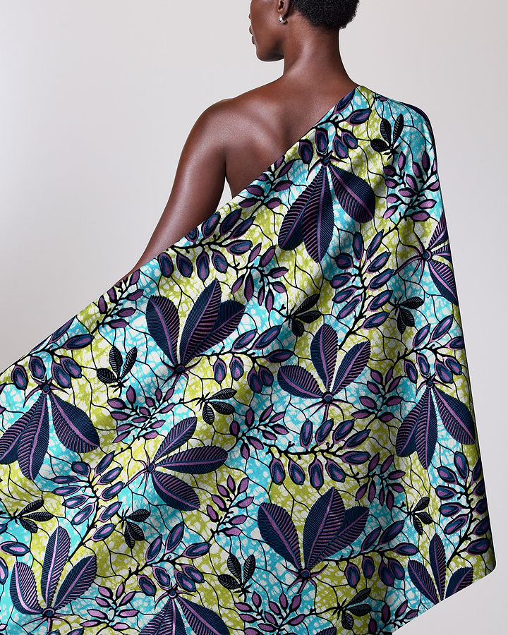 Vibrant one-shoulder dress bold green super-wax vl08588.009