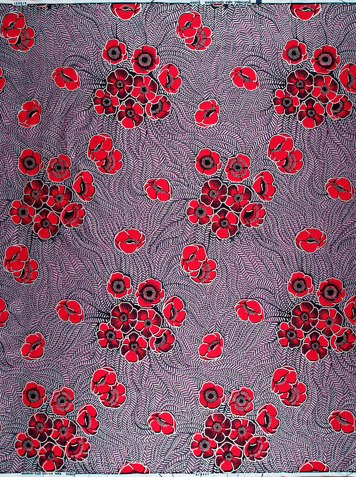 Vibrant red poppy flowers black wax hollandais vl08621.019