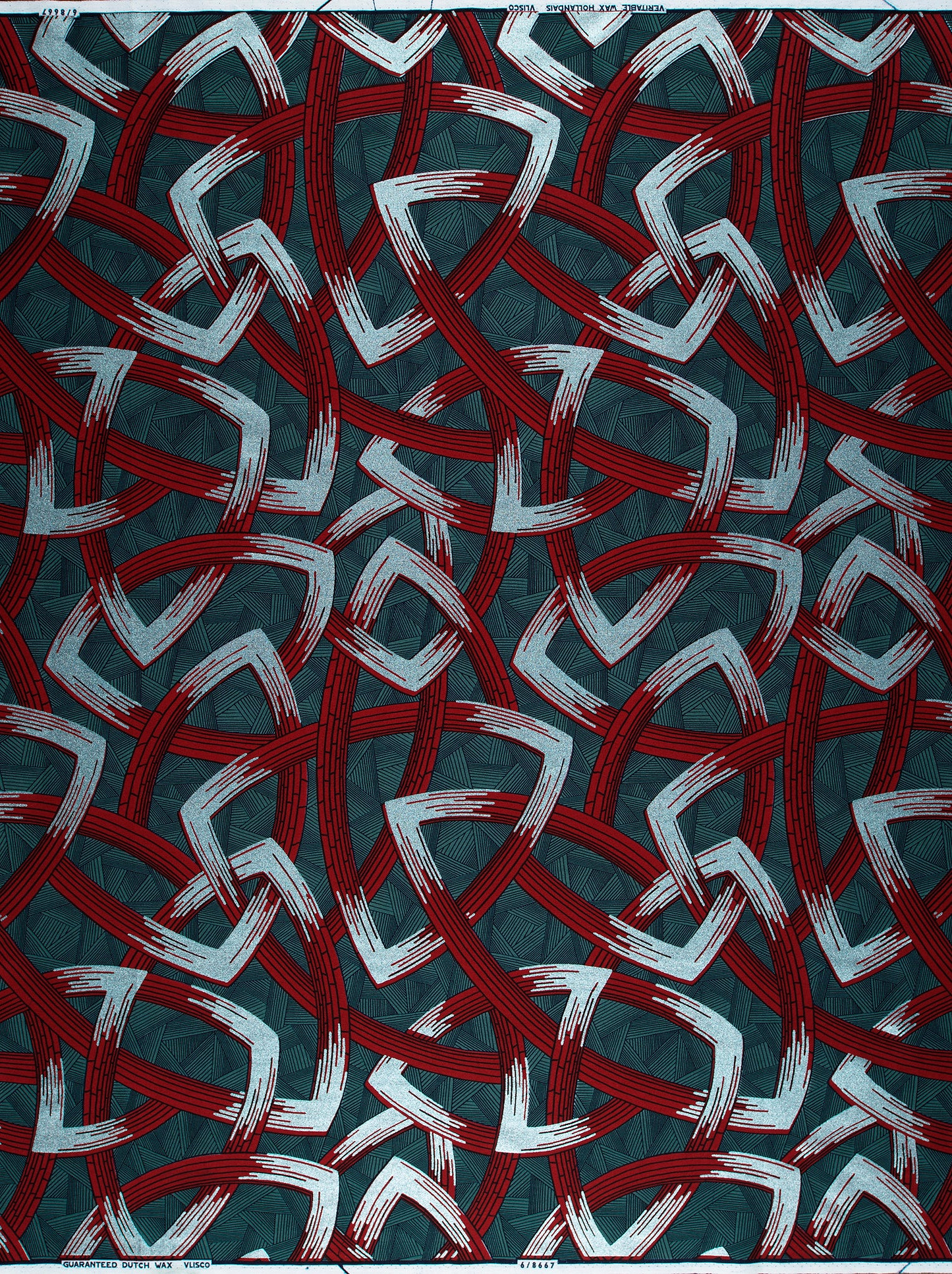 Vibrant red white brushstroke-patterned fabric wax hollandais vl08667.003