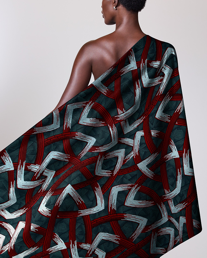 One-shoulder wrap dress deep teal wax hollandais vl08667.003