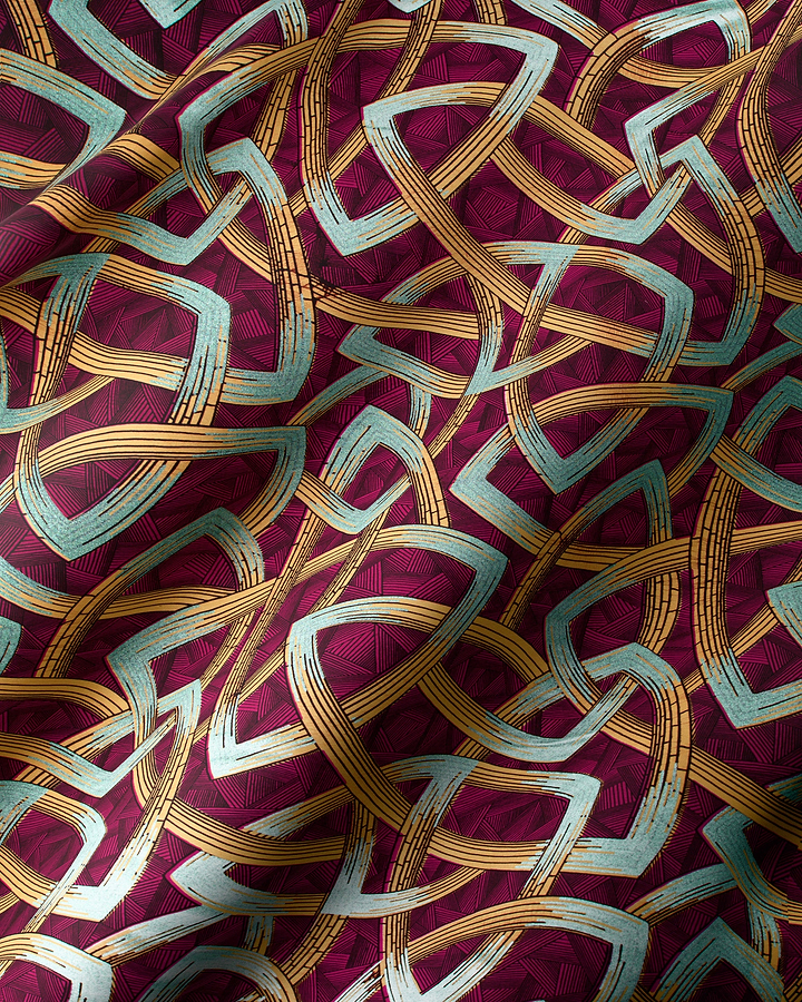 Rich maroon fabric adorned intricate wax hollandais vl08667.005