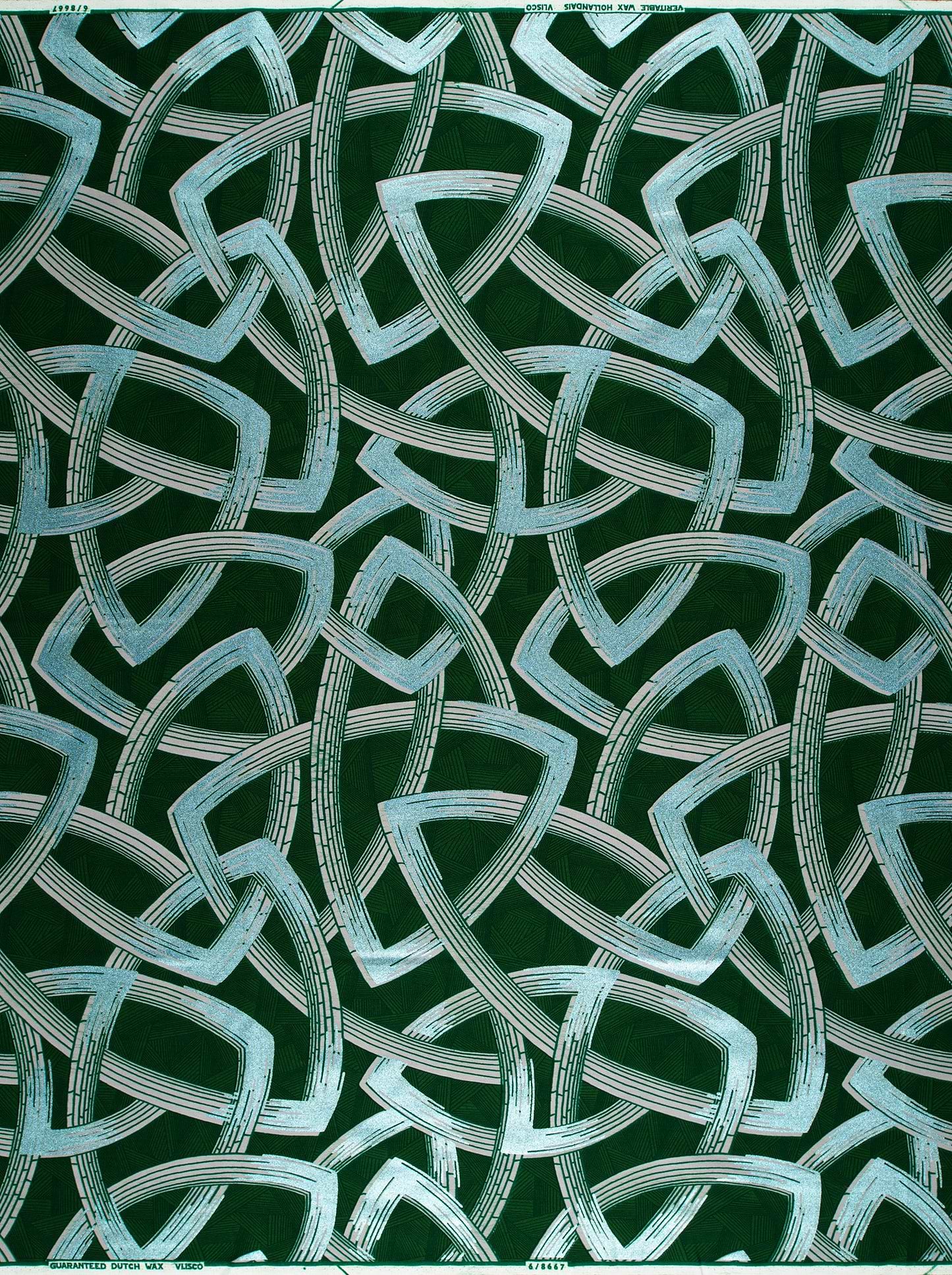 Dark green fabric intricate pattern wax hollandais vl08667.007