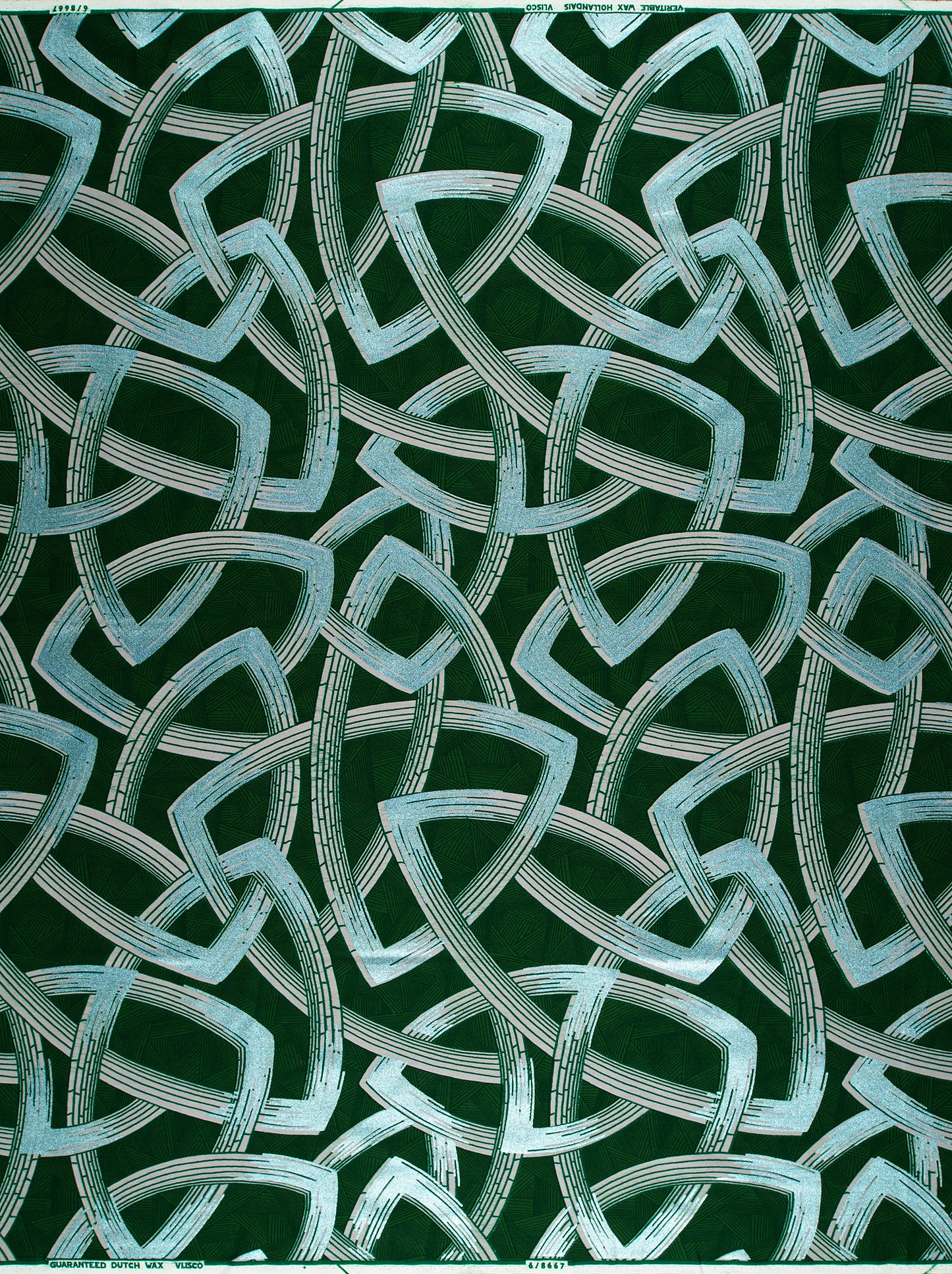 Dark green fabric intricate pattern wax hollandais vl08667.007
