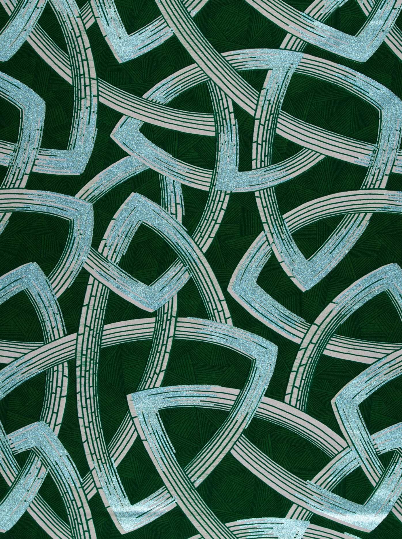 Teal green interwoven celtic knot wax hollandais vl08667.007