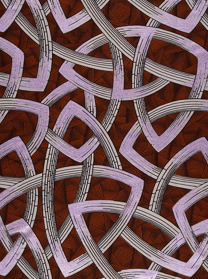 Purple white interwoven geometric pattern wax hollandais vl08667.009