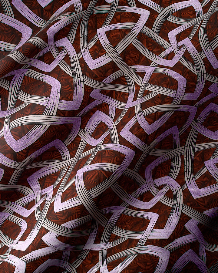 Fabric features intricate interwoven celtic wax hollandais vl08667.009