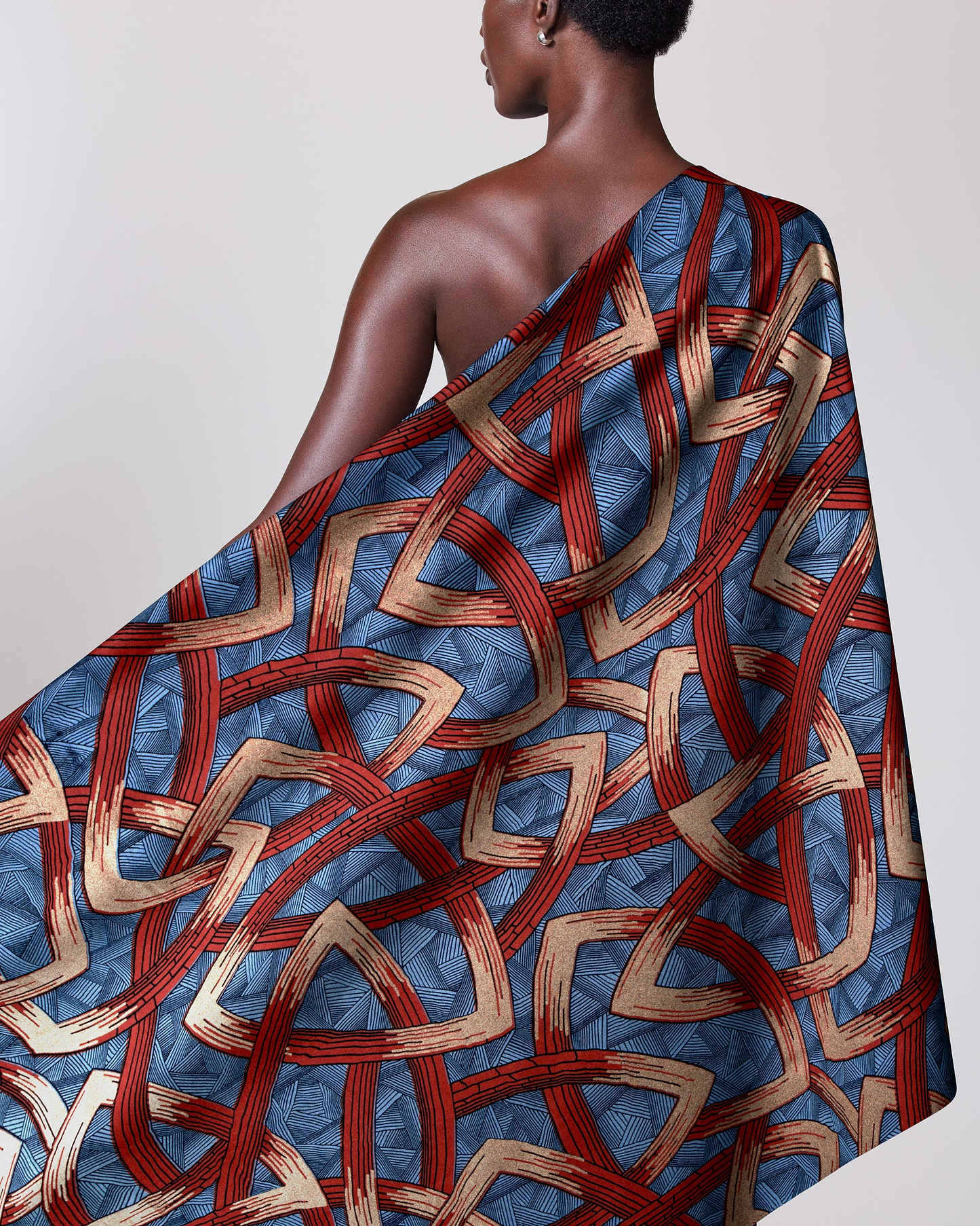 Vibrant blue red beige patterned wax hollandais vl08667.010