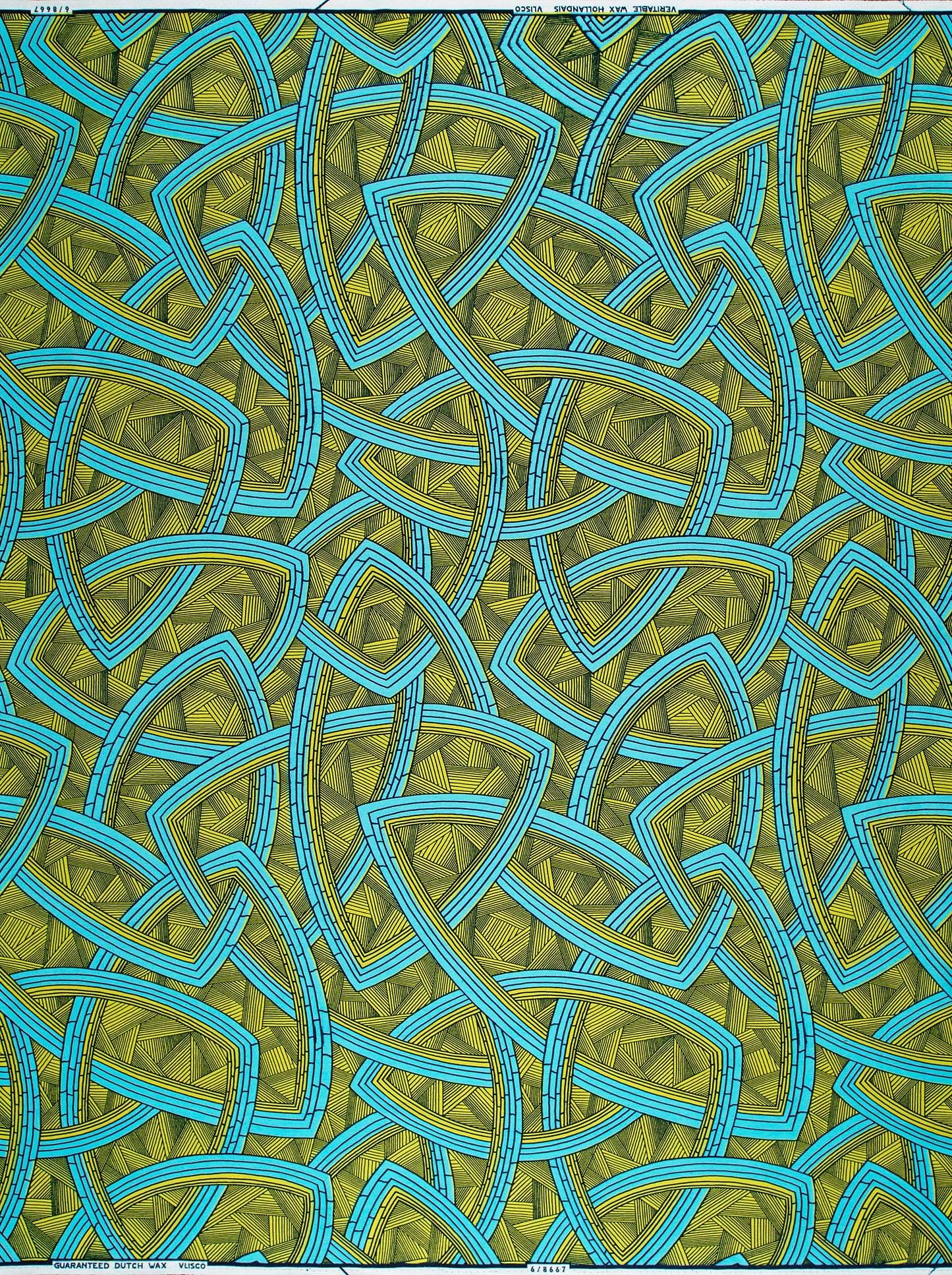 Vibrant turquoise mustard yellow geometric wax hollandais vl08667.011