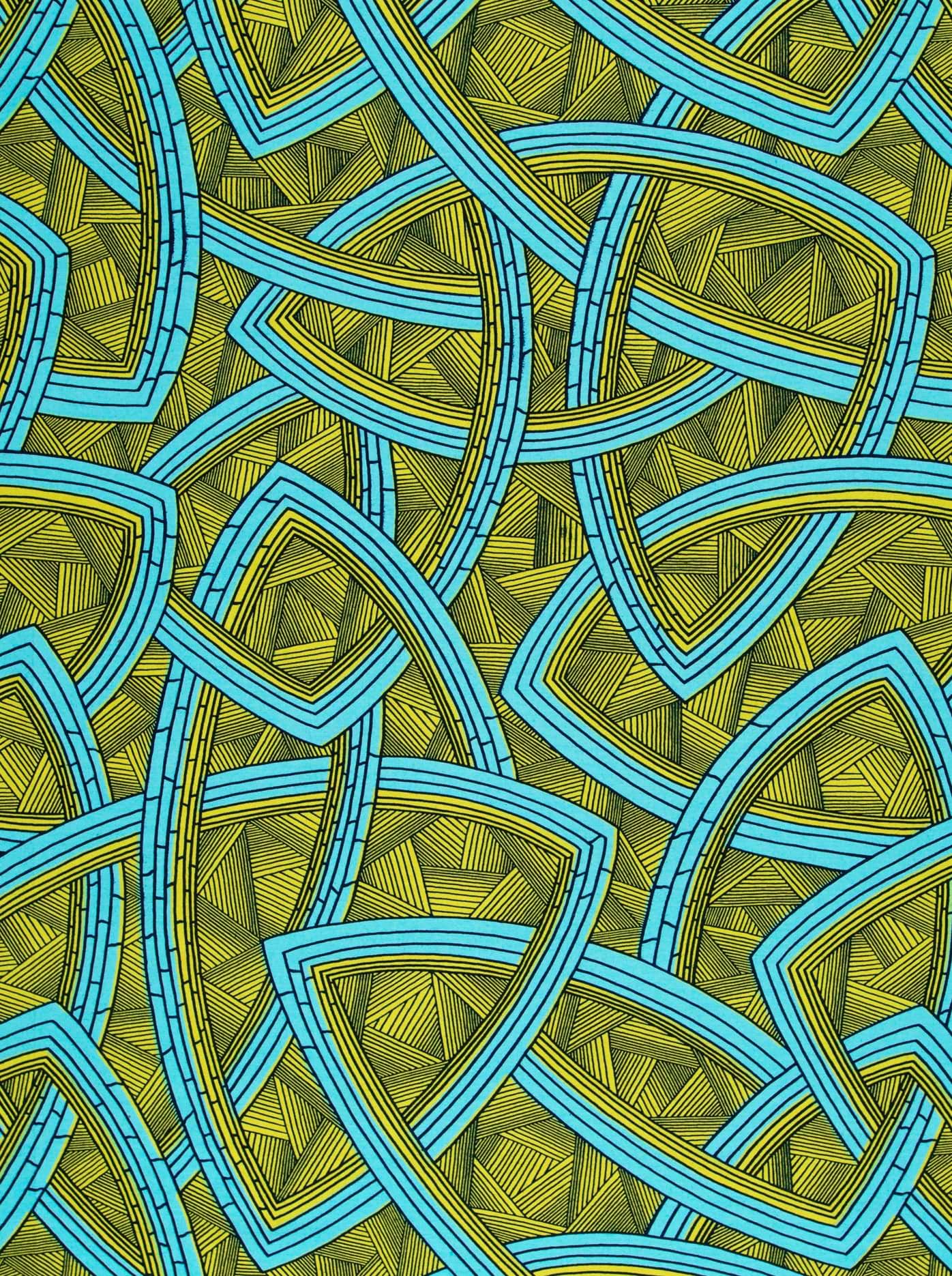 Turquoise mustard yellow geometric patterned wax hollandais vl08667.011
