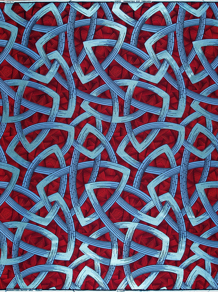 Vibrant red fabric intricate light wax hollandais vl08667.012