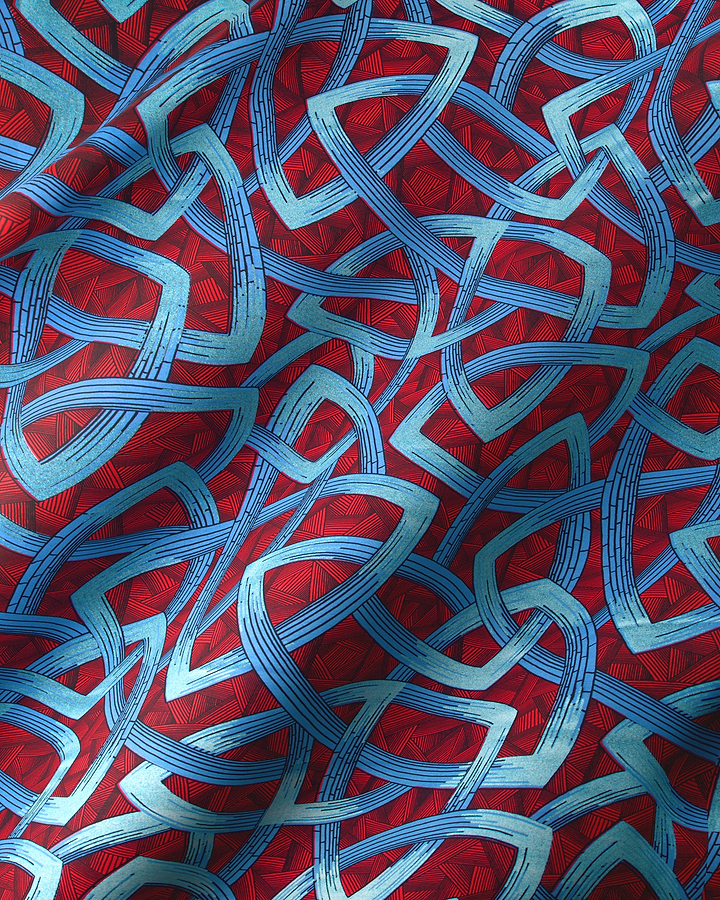 Vibrant red fabric adorned intricate wax hollandais vl08667.012
