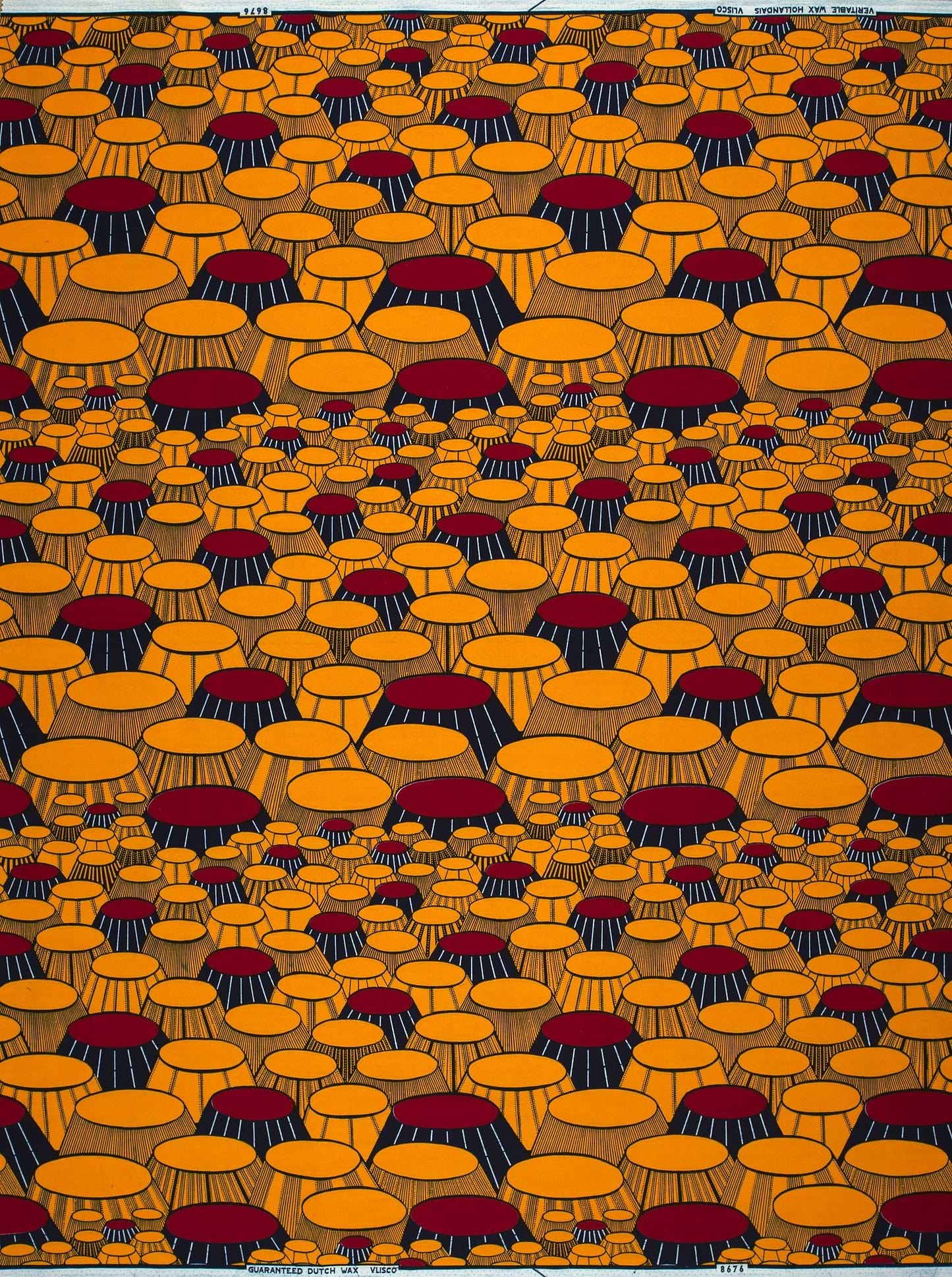 Vibrant orange deep red drum-shaped wax hollandais vl08676.048