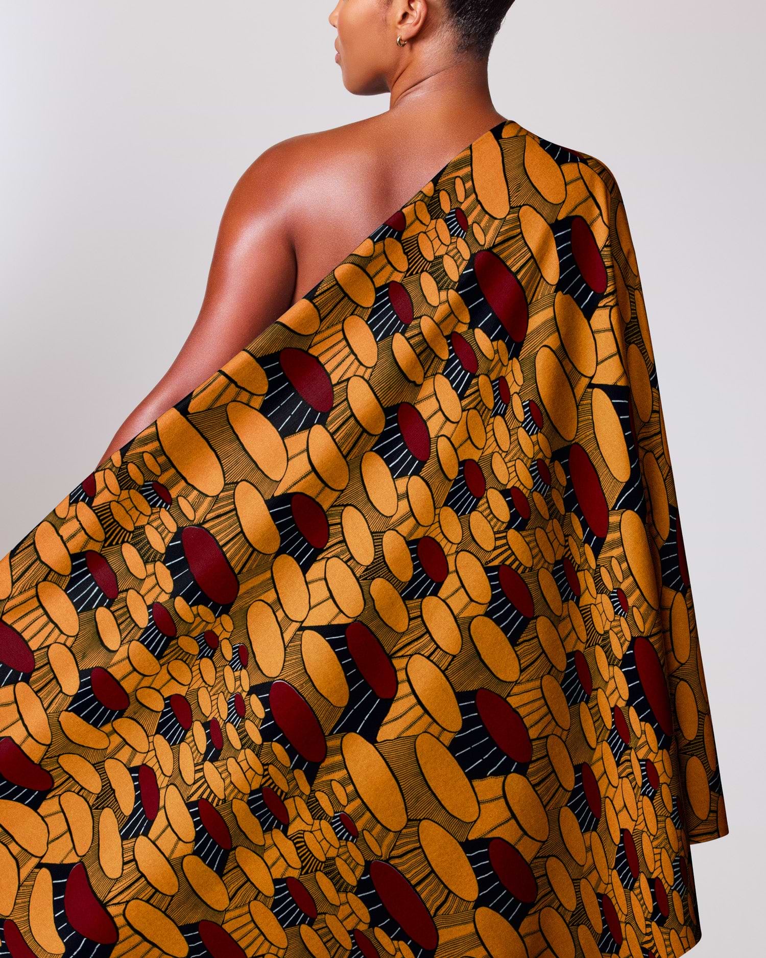 Vibrant one-shoulder dress made bold wax hollandais vl08676.048