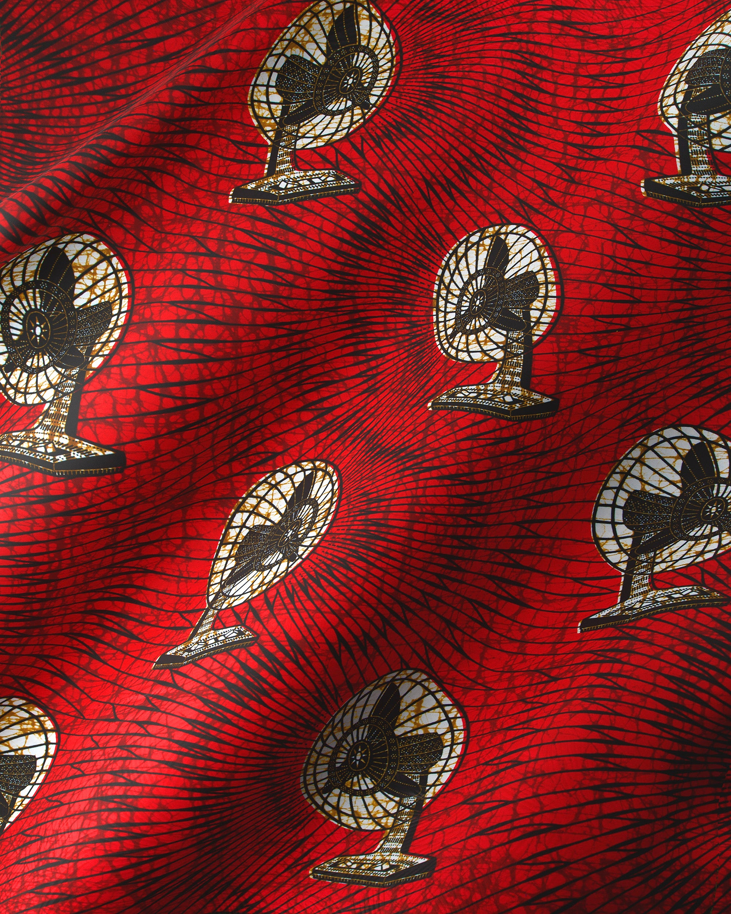 Vibrant red fabric pattern vintage-style wax hollandais vl08759.072