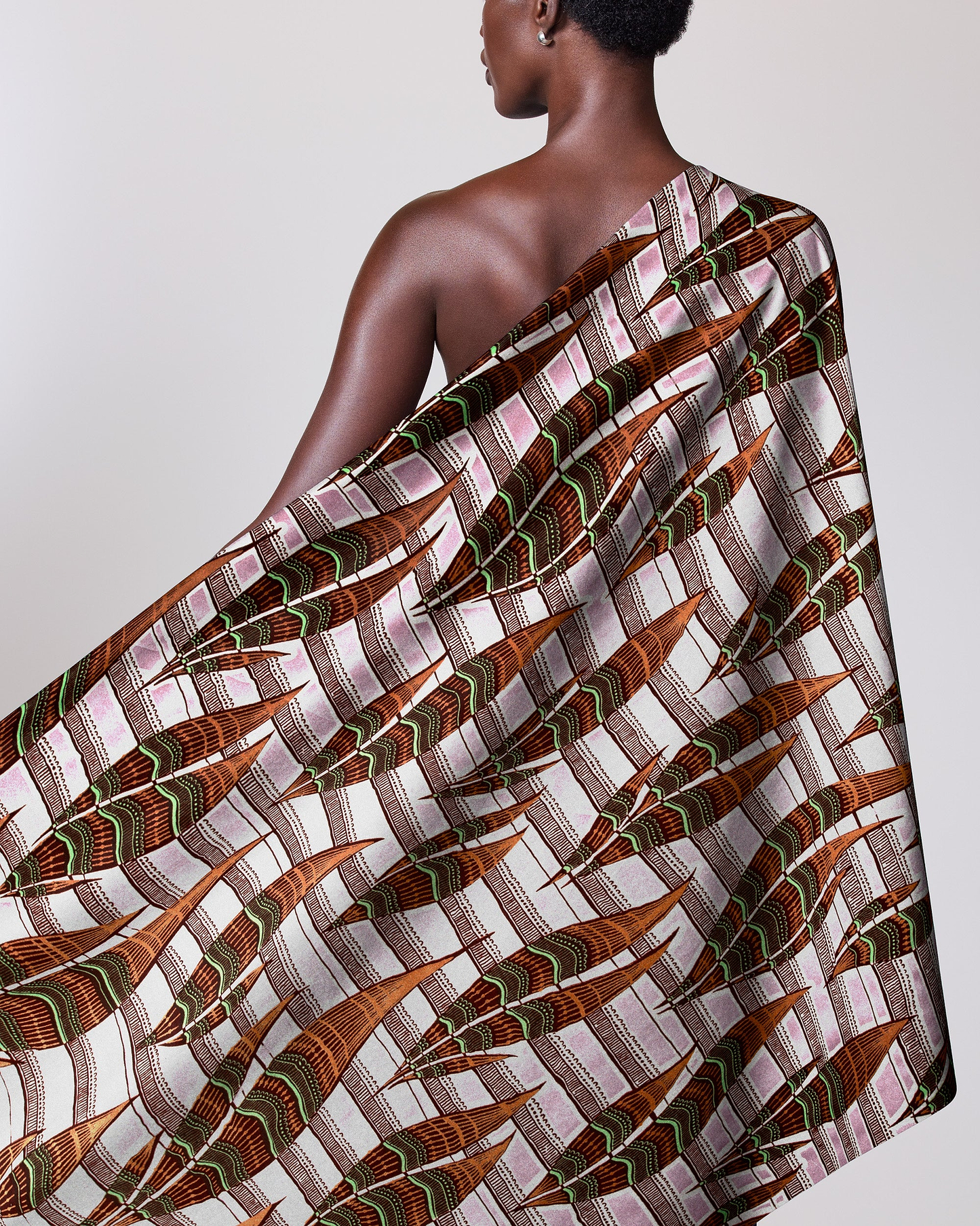 One-shoulder wrap dress bold geometric wax glitterglam vl08792.016