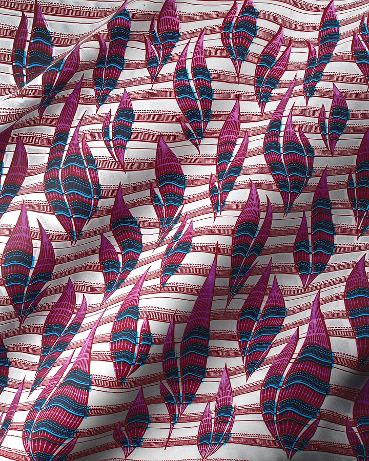 Fabric features vibrant pattern stylized wax glitterglam vl08792.019