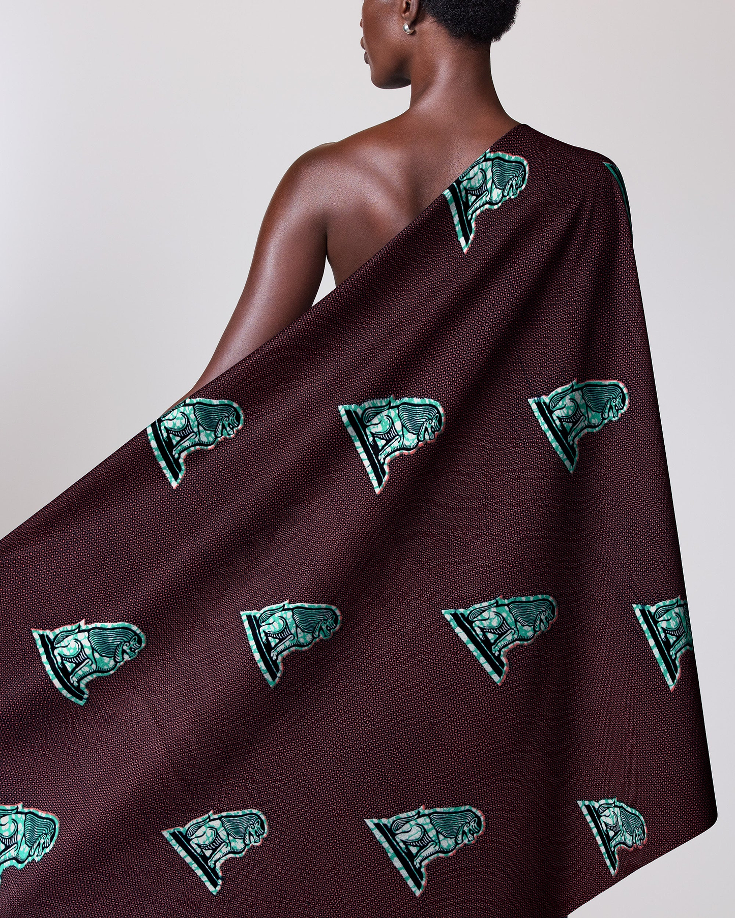 Maroon wrap scarf pattern teal wax hollandais vl08863.084