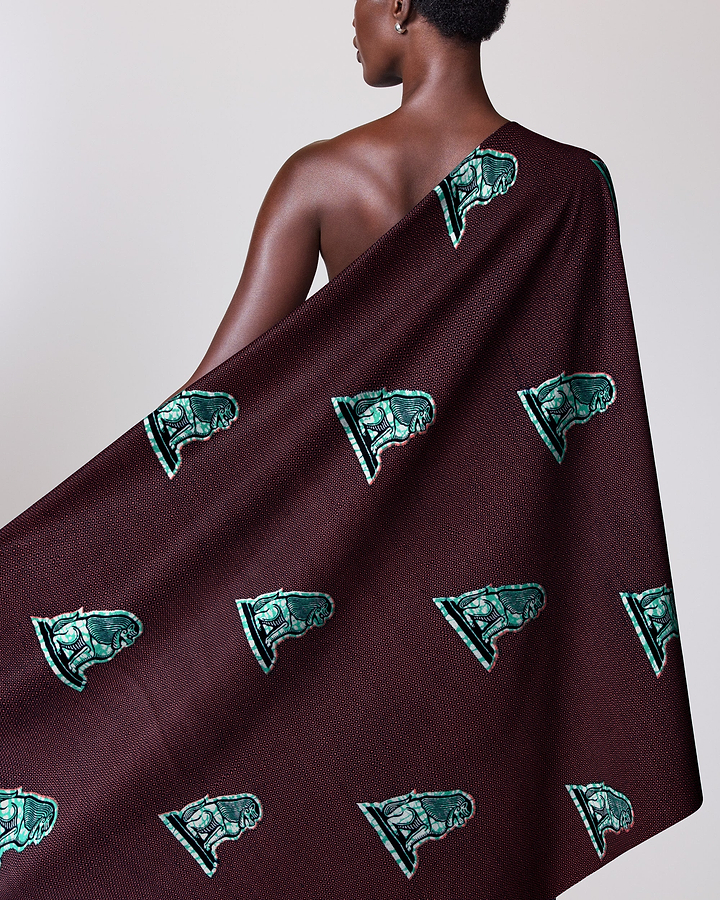 Maroon wrap scarf pattern teal wax hollandais vl08863.084