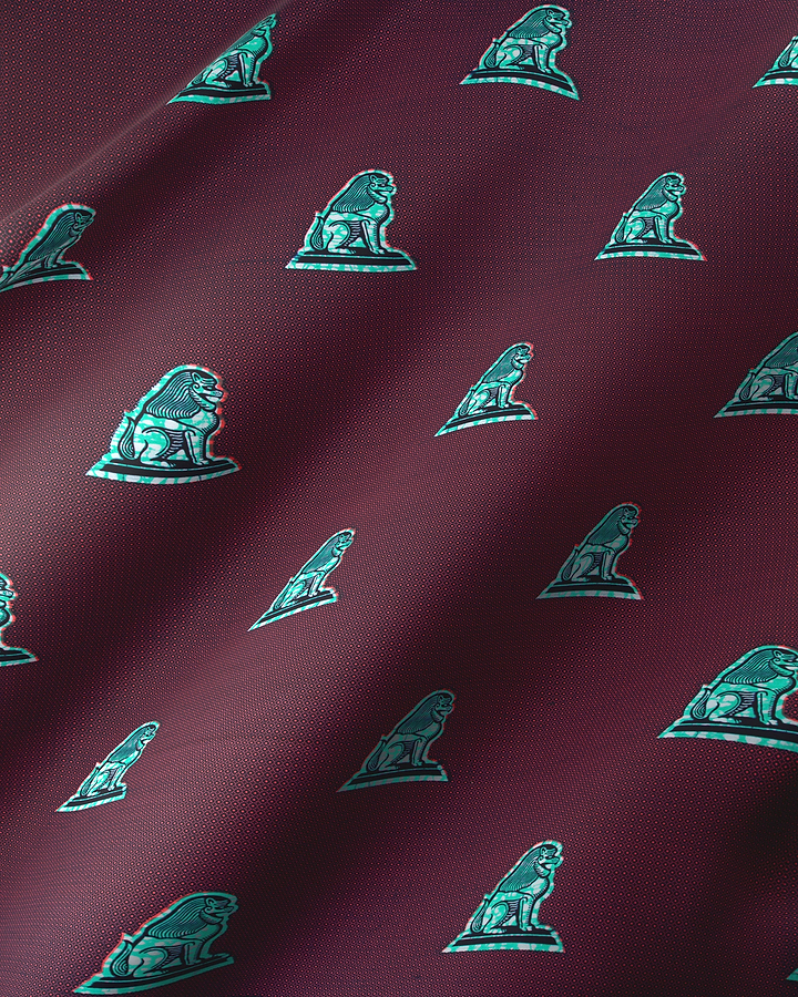 Maroon silk scarf pattern teal wax hollandais vl08863.084