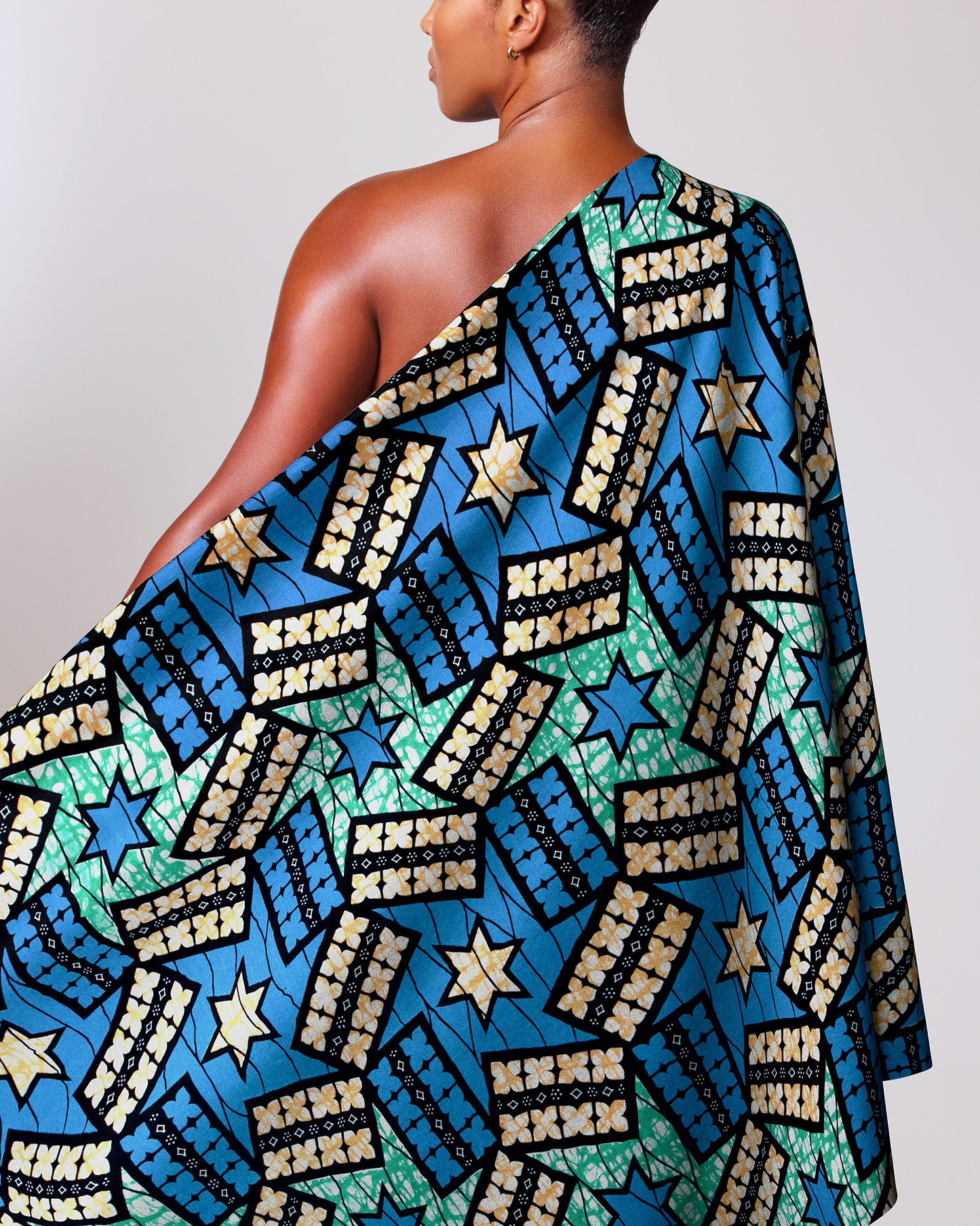 Vibrant blue green cream patterned super-wax vl09049.026