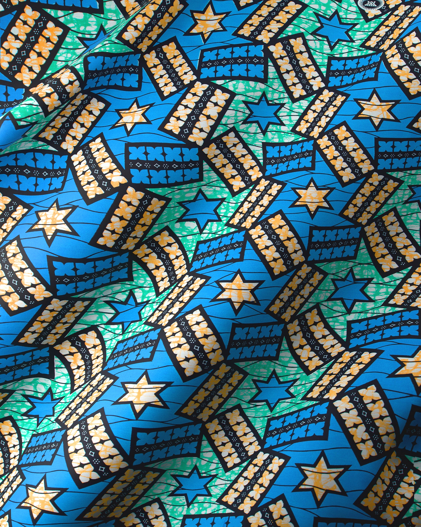 Vibrant blue green african print super-wax vl09049.026