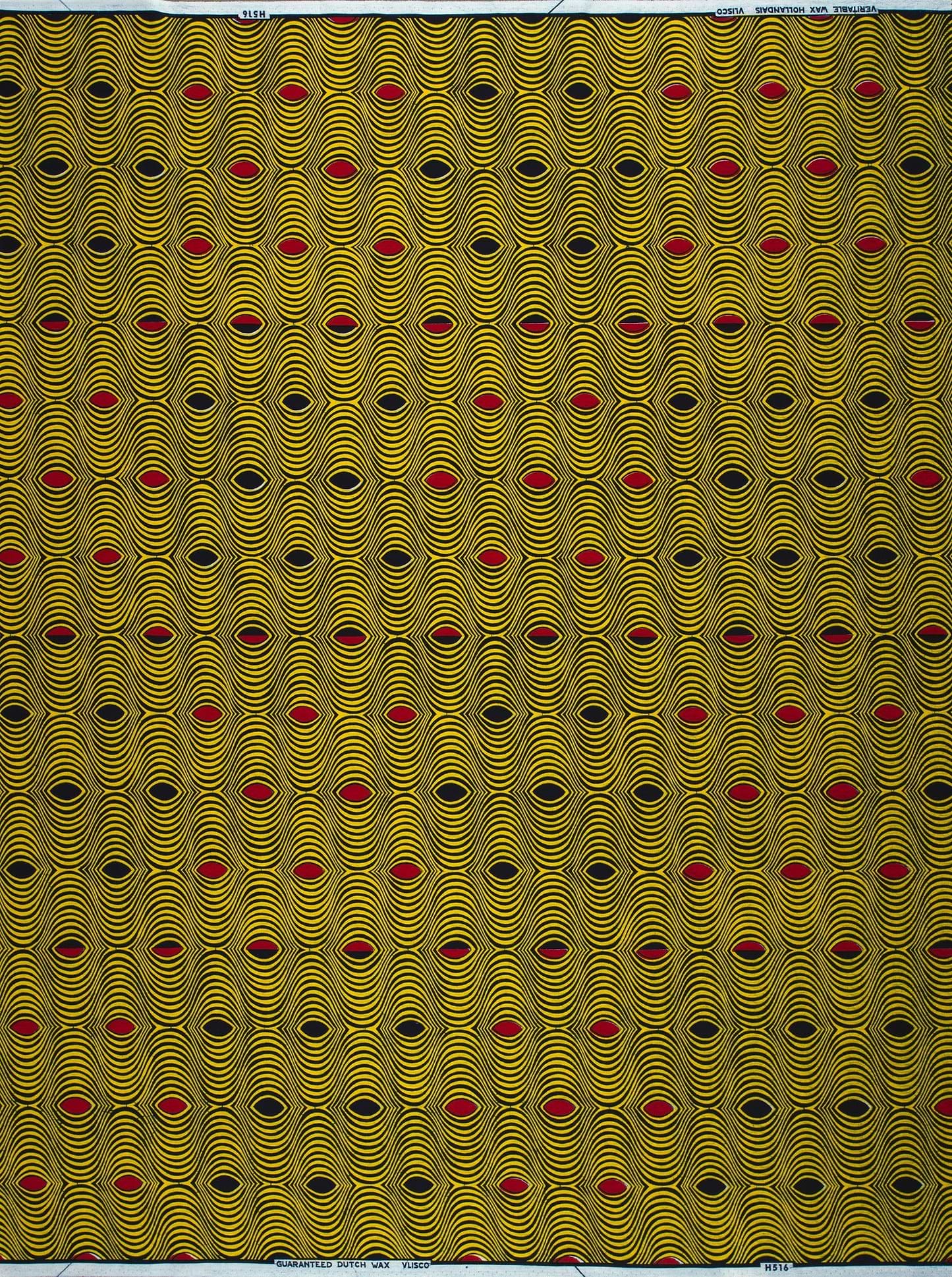 Yellow fabric concentric oval pattern wax hollandais vl0h516.125