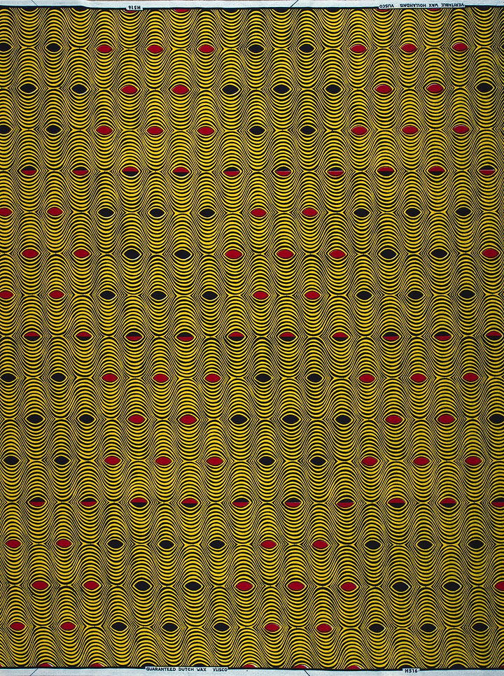 Yellow fabric concentric oval pattern wax hollandais vl0h516.125