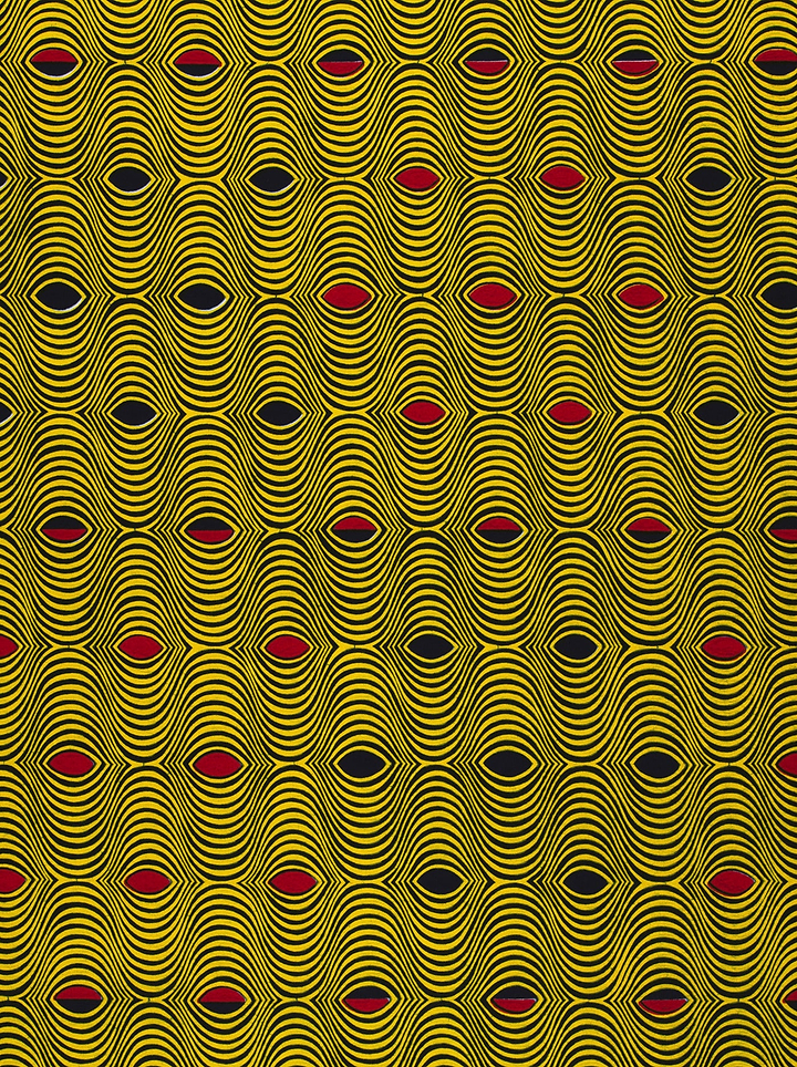 Yellow black wavy pattern red wax hollandais vl0h516.125