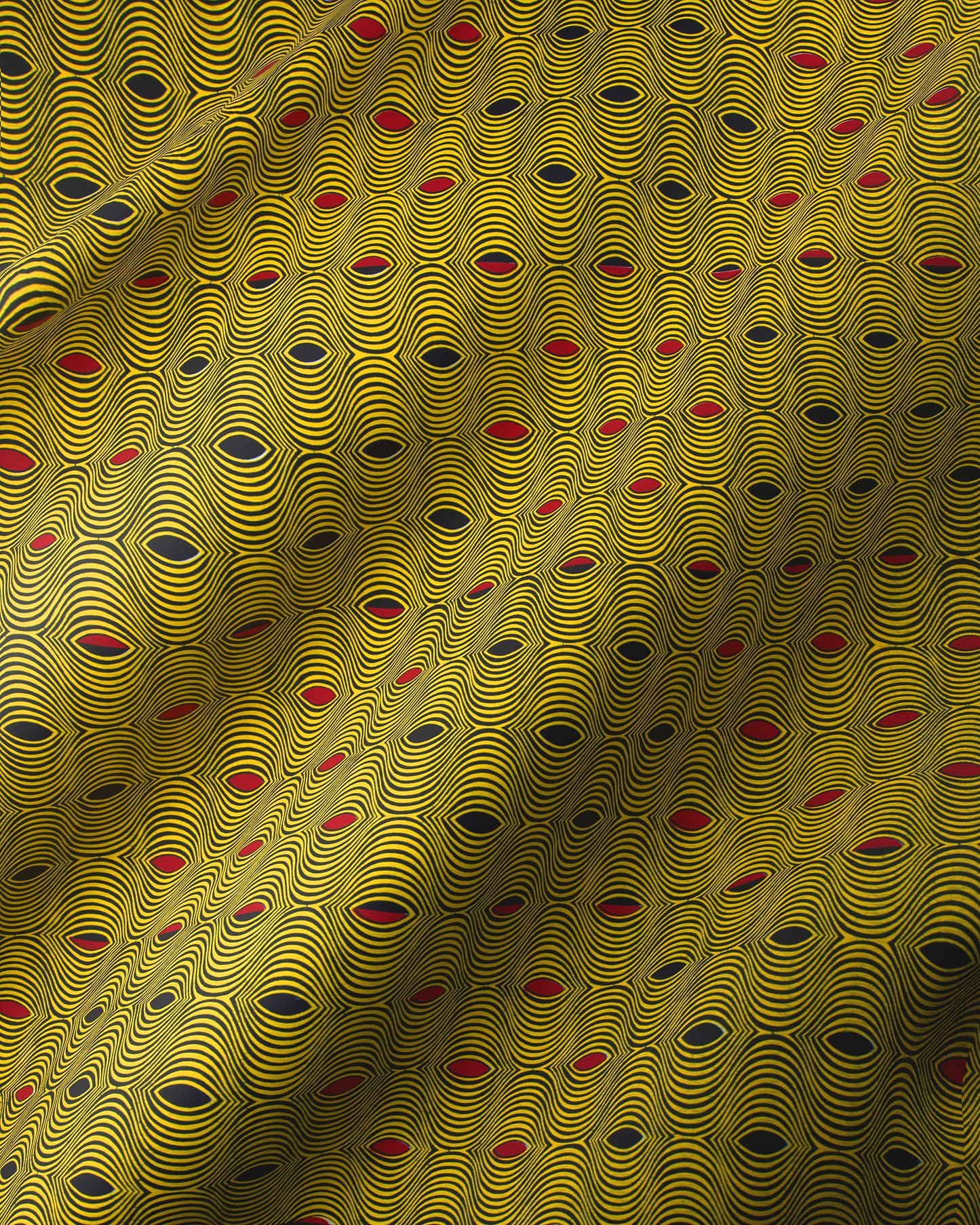 Yellow black patterned fabric wax hollandais vl0h516.125