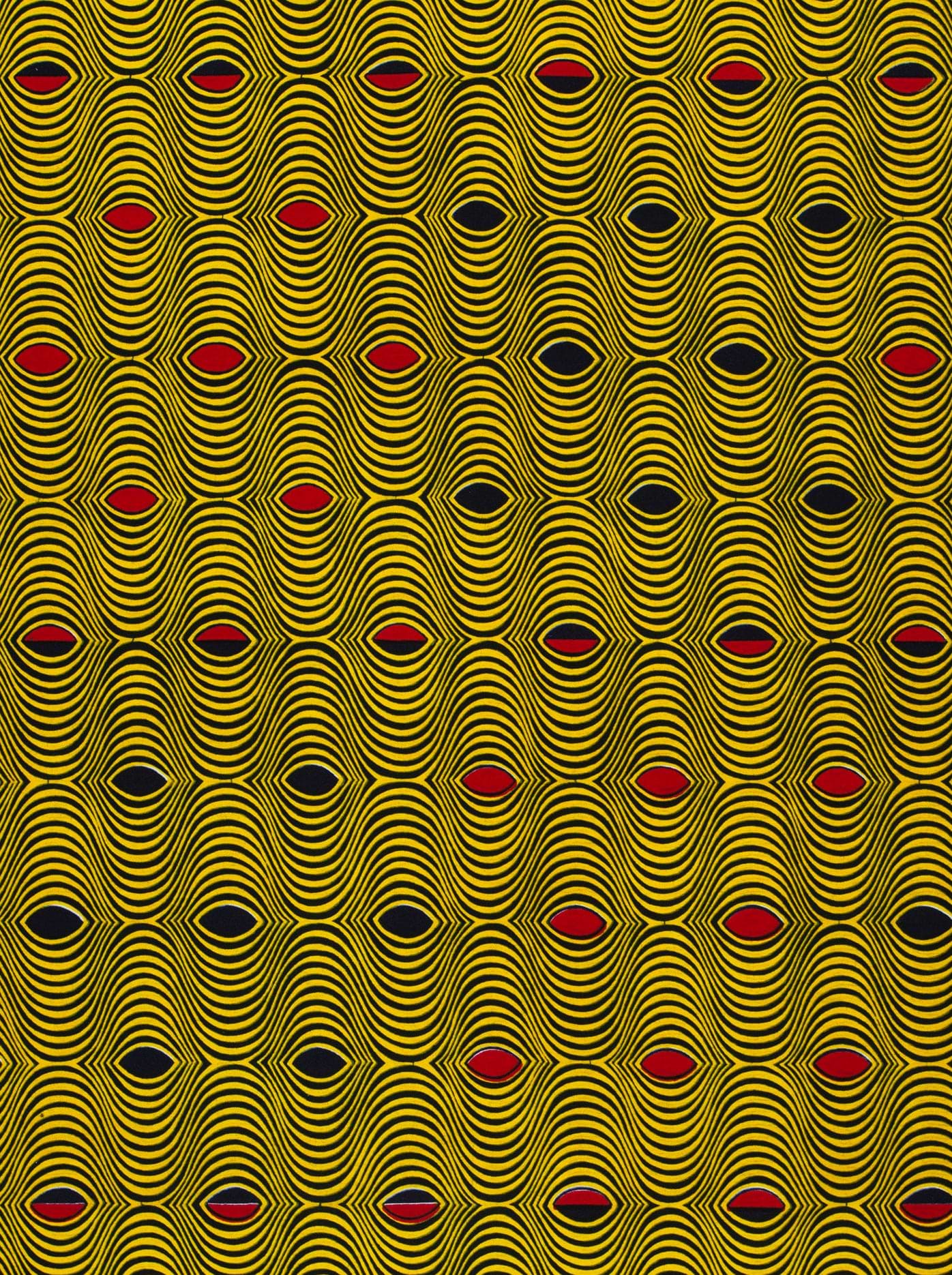 Vibrant yellow fabric bold black wax hollandais vl0h516.126