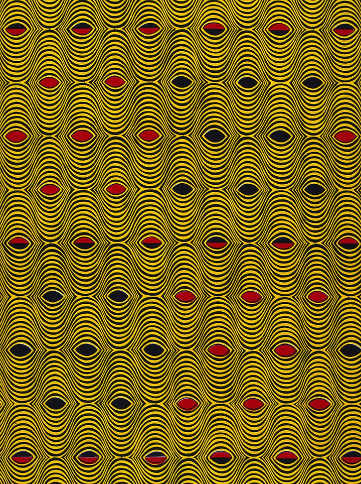 Vibrant yellow fabric bold black wax hollandais vl0h516.126