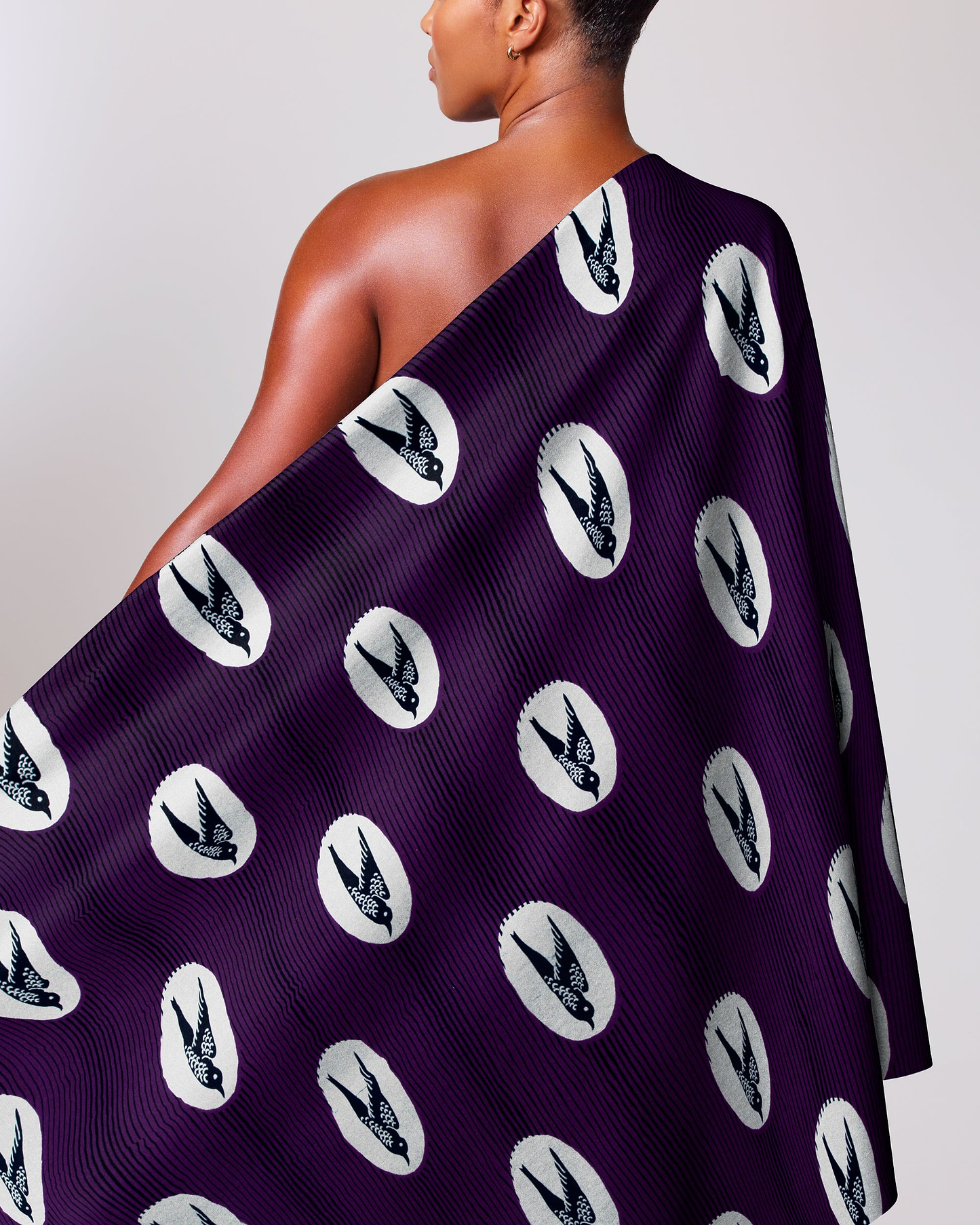 Purple corduroy wrap black swallow wax hollandais vl0h524.225