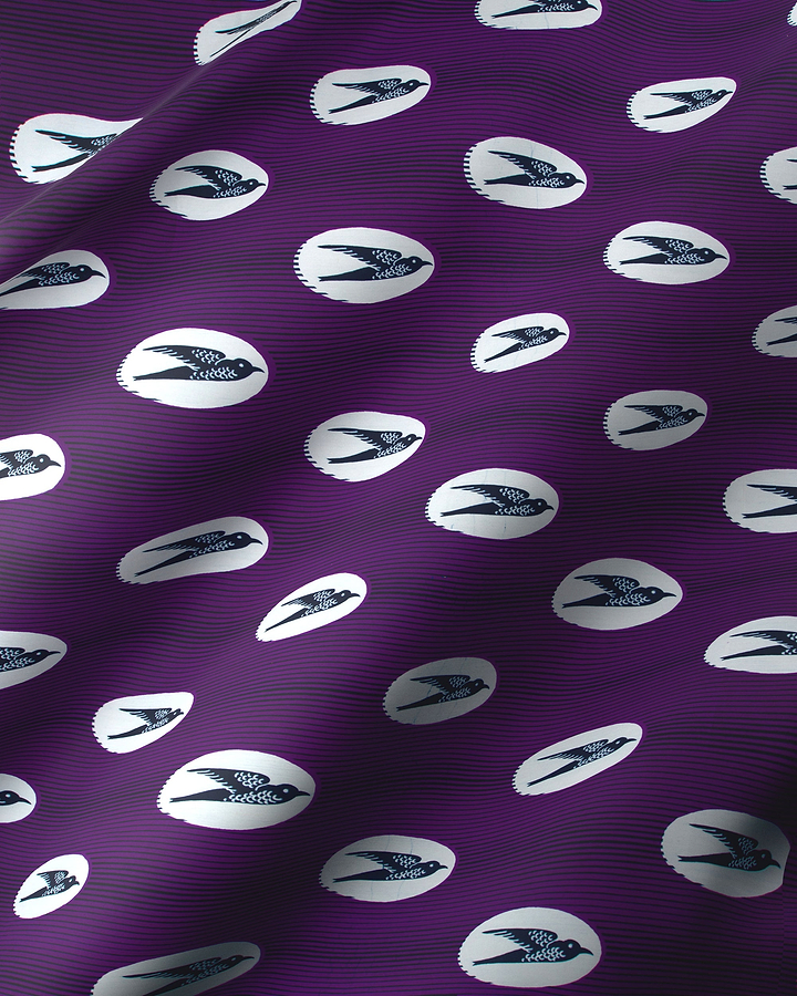 Purple silk scarf pattern black wax hollandais vl0h524.225