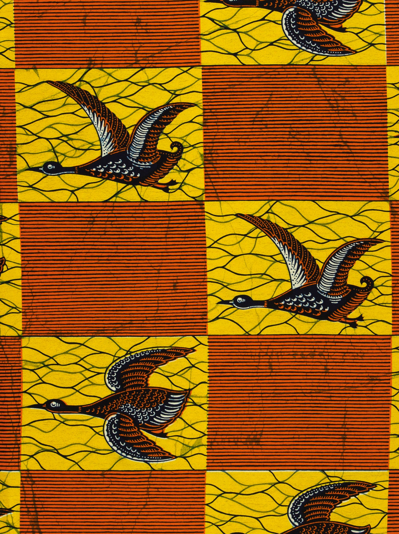 Vibrant red yellow checkered fabric wax hollandais vl0h563.105