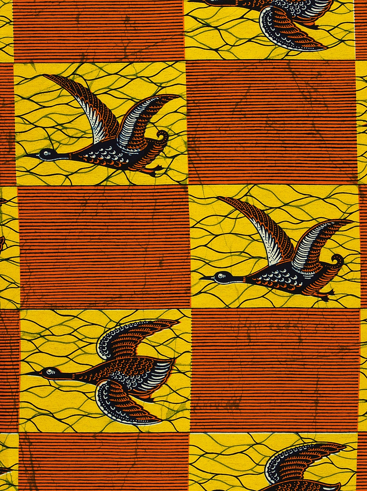 Vibrant red yellow checkered fabric wax hollandais vl0h563.105