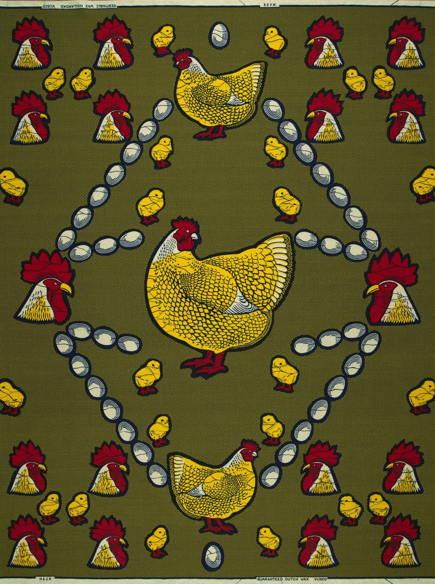 Chicken egg patterned fabric wax hollandais vl0h628.139