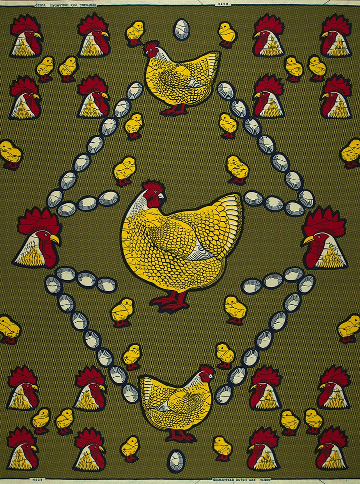 Chicken egg patterned fabric wax hollandais vl0h628.139