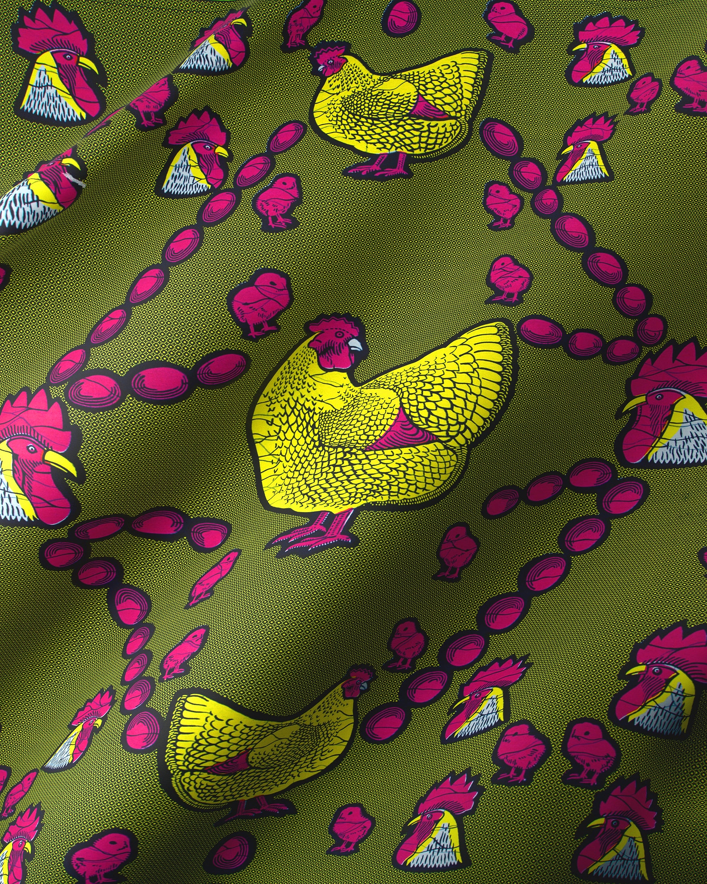 Olive green fabric vibrant pattern wax hollandais vl0h628.144