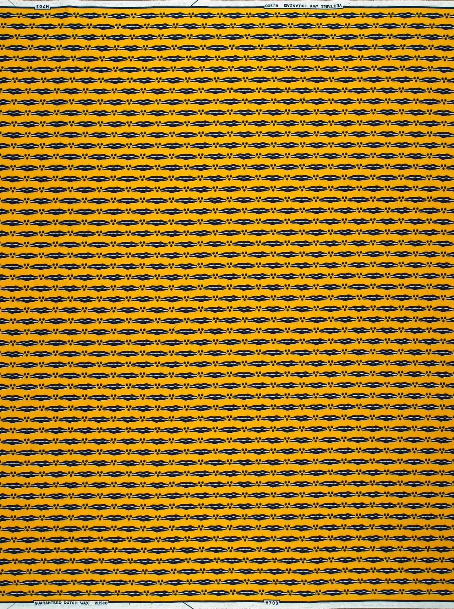 Yellow fabric black geometric pattern wax hollandais vl0h703.129
