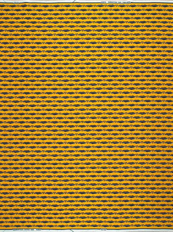 Yellow fabric black geometric pattern wax hollandais vl0h703.129