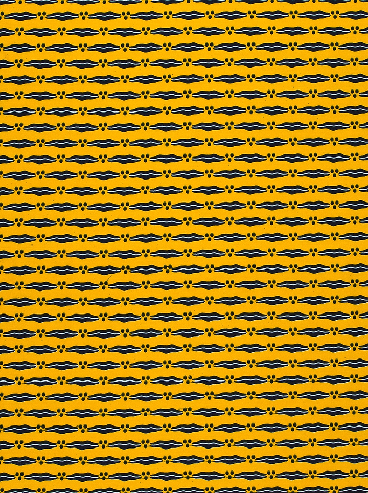 Bright yellow fabric pattern black wax hollandais vl0h703.129