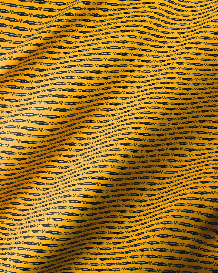 Yellow fabric pattern black mustaches wax hollandais vl0h703.129