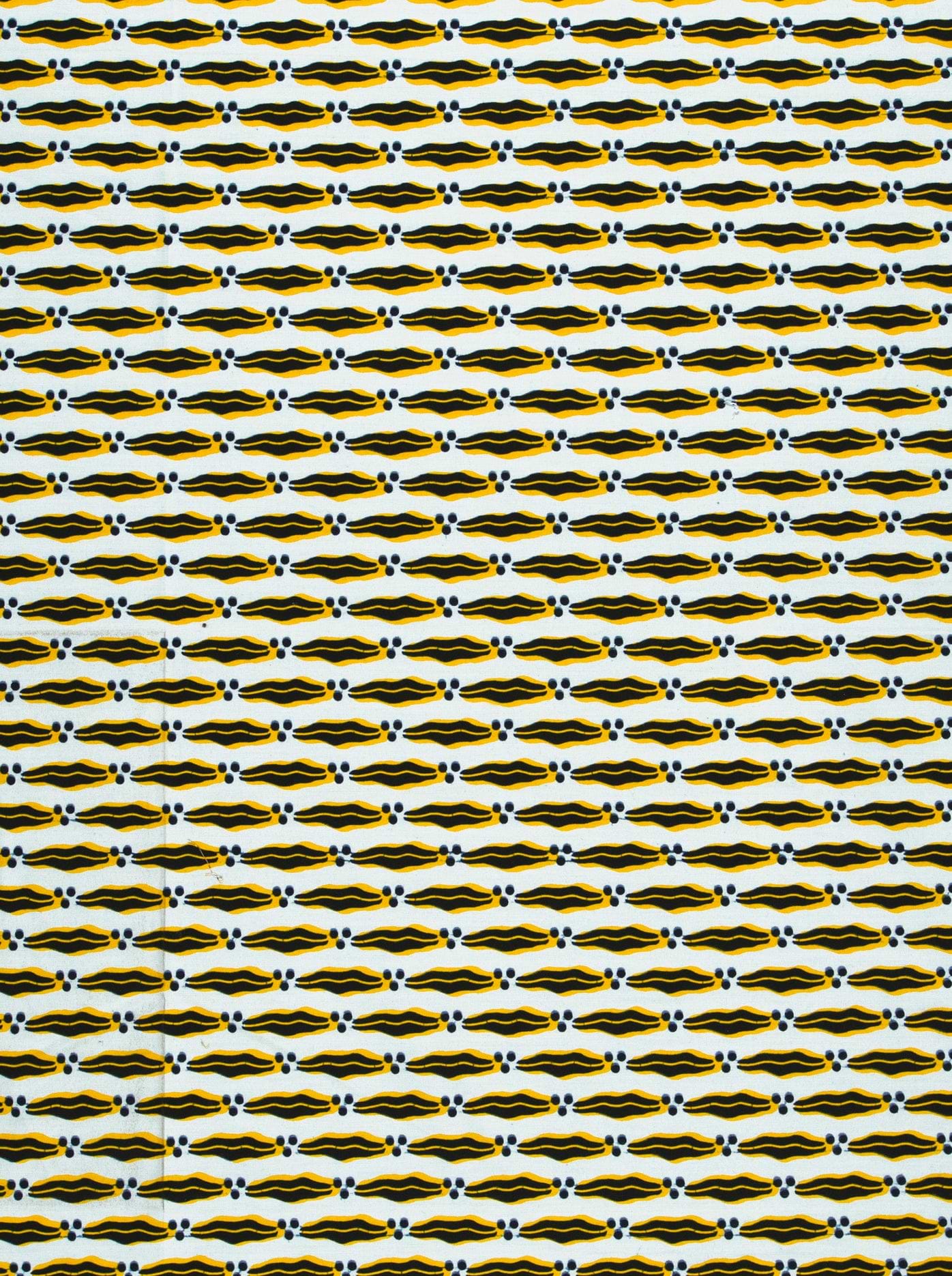 Black yellow abstract wave pattern wax hollandais vl0h703.140