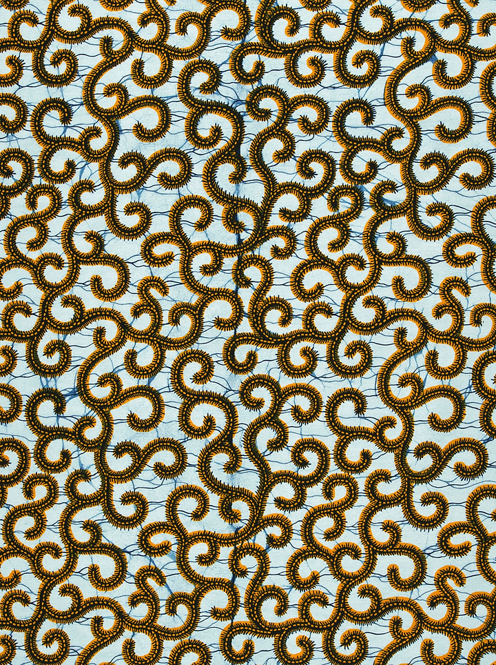 Golden spiky caterpillar patterns light wax hollandais vl0h907.145