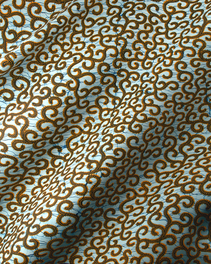 Fabric pattern dark brown motifs wax hollandais vl0h907.145