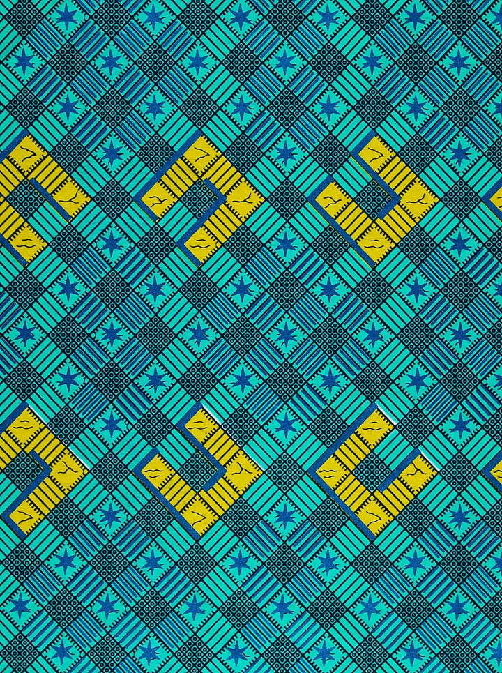 Vibrant geometric patterned fabric bold wax hollandais vl44050.388
