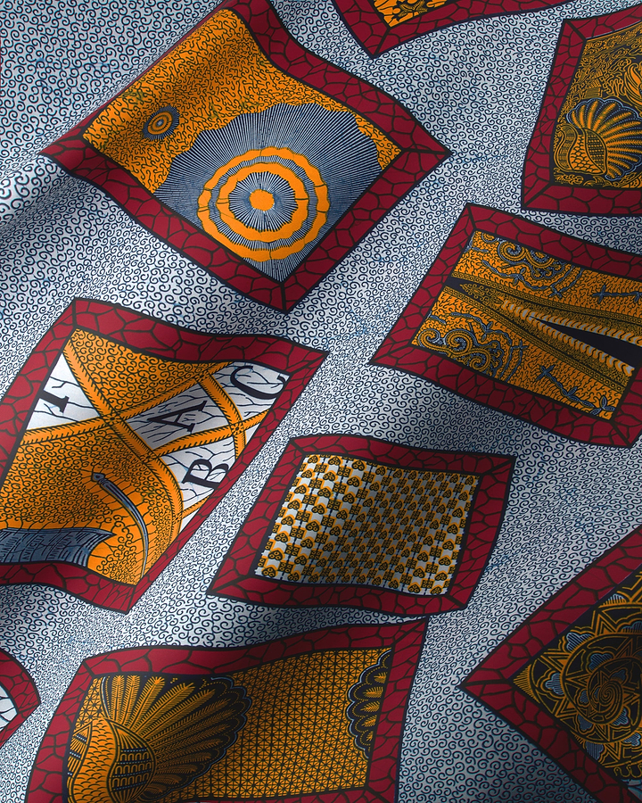 Patterned fabric diamond-shaped designs wax hollandais vl45750.174