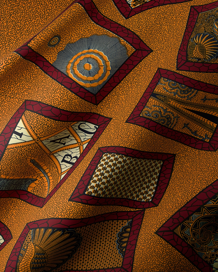 Patterned fabric diamond motifs wax hollandais vl45750.175