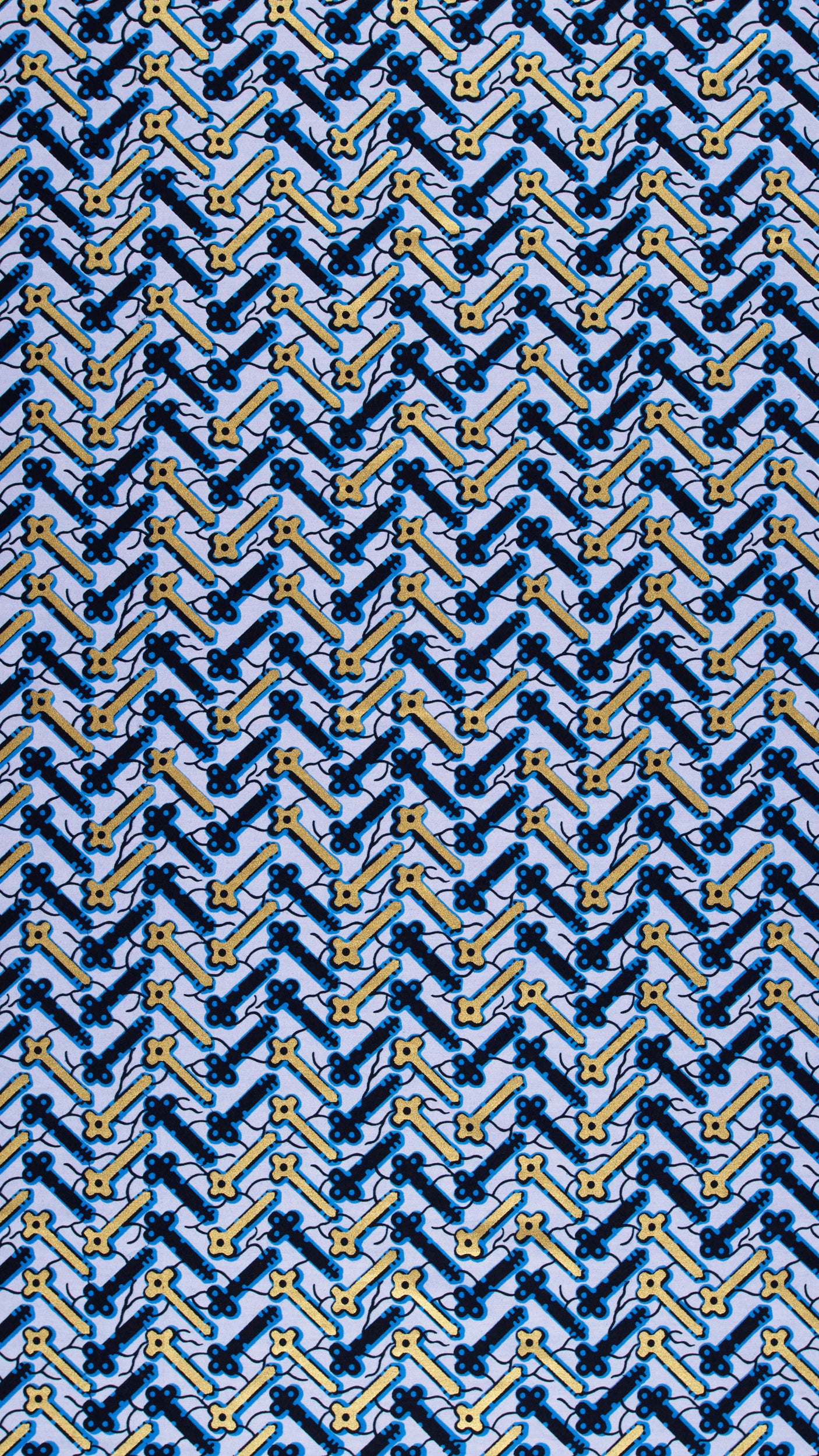 Blue gold key-shaped pattern light wax hollandais vl46700.044