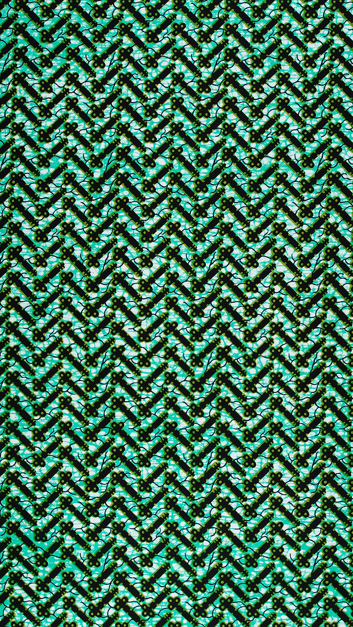 Teal black herringbone-patterned fabric subtle wax hollandais vl46700.045